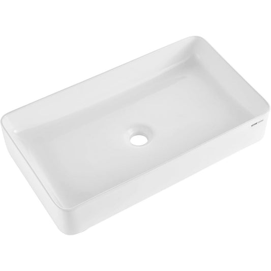 rechteckiges aufsatzwaschbecken 61 x 35 cm badezimmer-aufsatzwaschbecken weisses keramik-waschbecken ueber der theke moderner stil hell und elegant gut verpackt fuer badezimmer hotel
