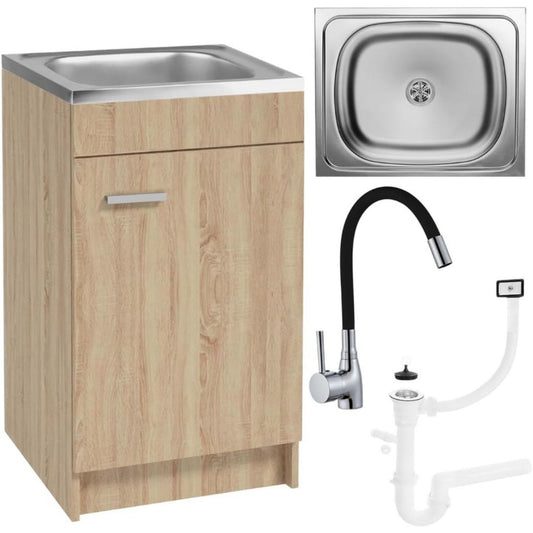 spuelenschrank kuechenschrank 50 cm sonoma spuele mit armatur