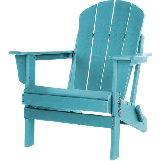 normani original adirondack muskoka stuhl - klappbarer gartenstuhl in holzoptik - gemuetlicher gartensessel aus stabilem recyceltem und langlebigem hdpe - 150 kg traglast tuerkis 91 cm x 75 cm x 83 cm