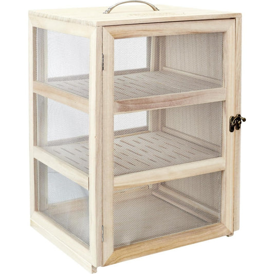 cook concept vorratsschrank aus paulownia-holz 2 abnehmbare tabletts 39 cm 2 herausnehmbare tabletts zur aufbewahrung von kaese und wurstwaren zum servieren auf dem tisch masse 39x28x24cm natur