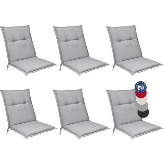 beautissu 6er set niedriglehner auflagen sitzkissen fuer garten sitzauflage 100x50cm 6cm dickes hell grau bequemes sitzpolster gartenstuhlauflage niederlehner balkon camping stuhl stuhlkissen base nl